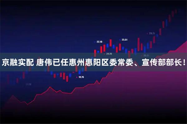 京融实配 唐伟已任惠州惠阳区委常委、宣传部部长！